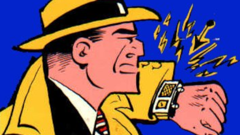 comic of Dick Tracy and his smart watch