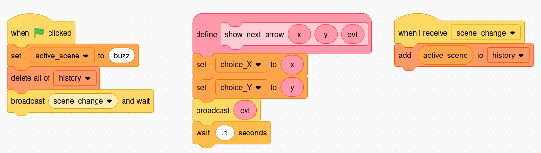 scratch blocks from the story controller