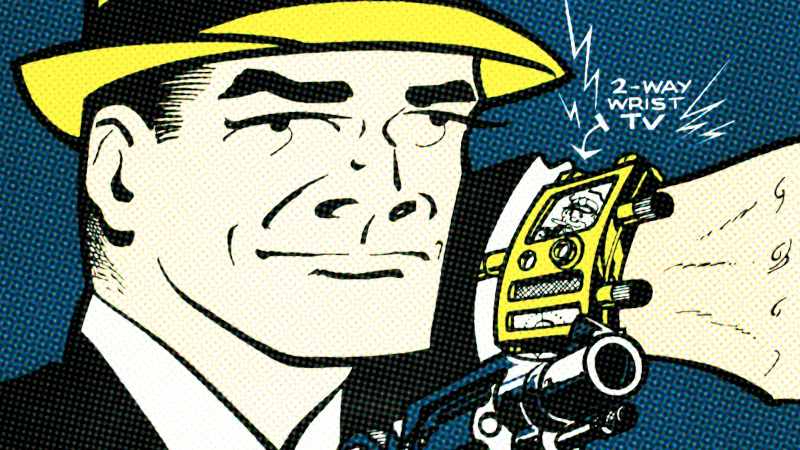 comic of Dick Tracy and his smart watch
