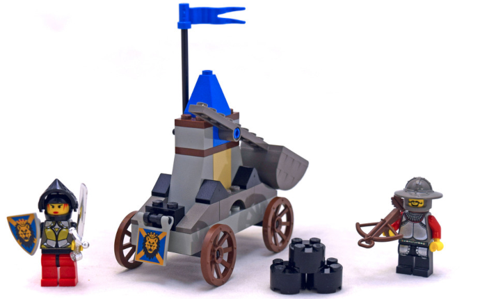 lego knights with lego catapult